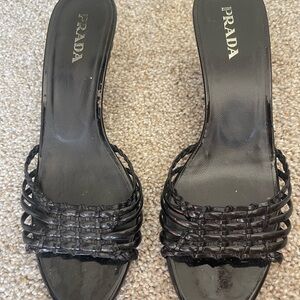 Prada Women's Black Strappy Heels